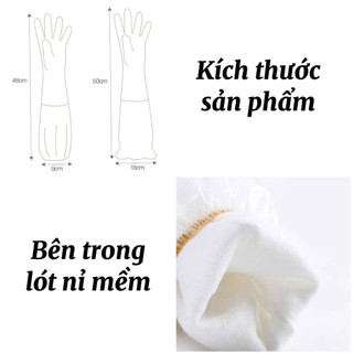 Găng Tay Cao Su Siêu Dai Siêu Bền Loại Dài -  Găng Tay Nhà Bếp Có Chun Chống Tụt Bảo Vệ Tay Toàn Diện