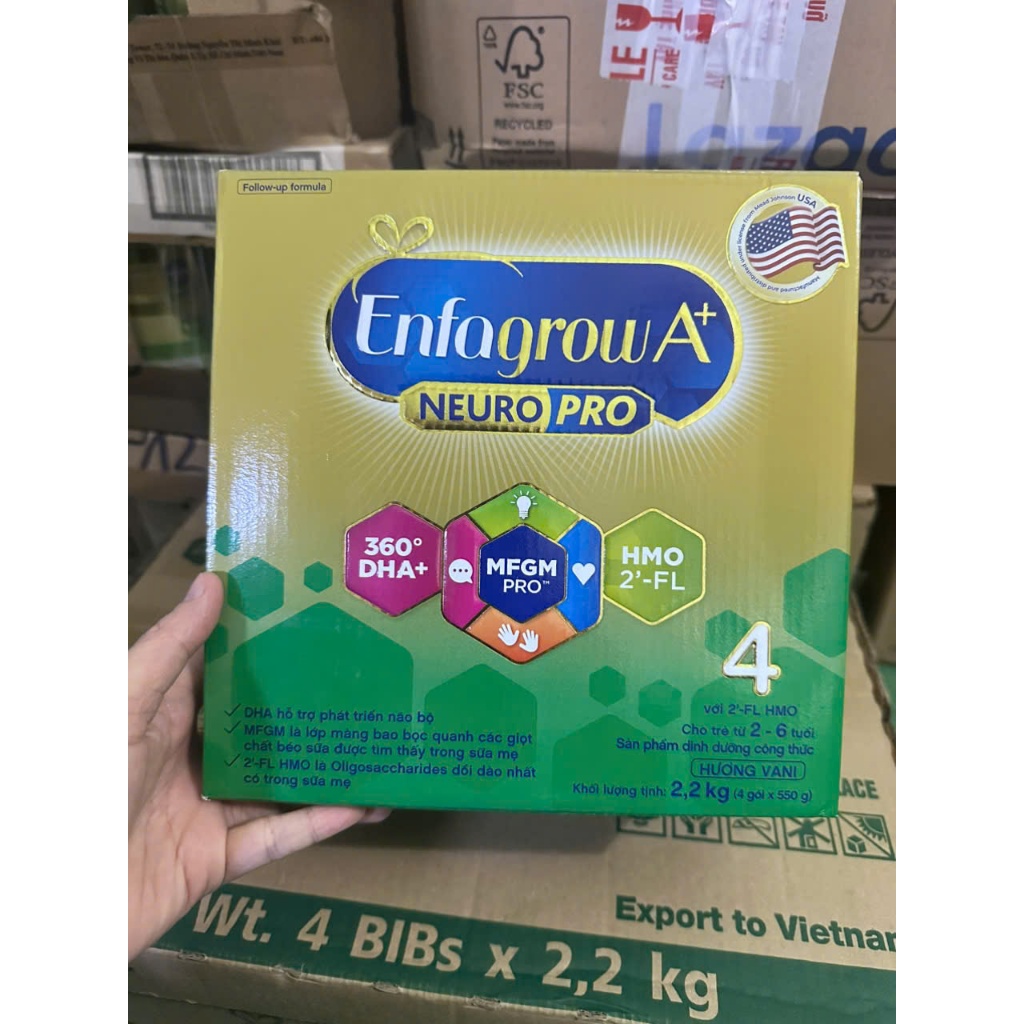 Sữa Bột Enfagrow 4 Hộp Giấy 2,2 kg Date 2028
