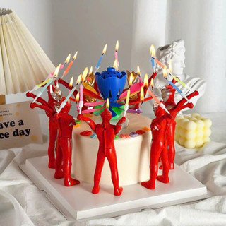  Bộ nến hoa sen,siêu nhân trang trí bánh kem sinh nhật 