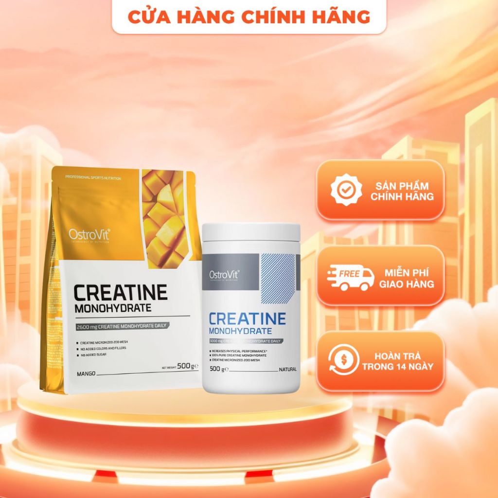 [HỦ / TÚI TÙY ĐỢT] OstroVit Creatine Monohydrate 500g | Tăng Sức Mạnh – Tăng Cơ – Hỗ Trợ Phục Hồi | Chuẩn Micronized