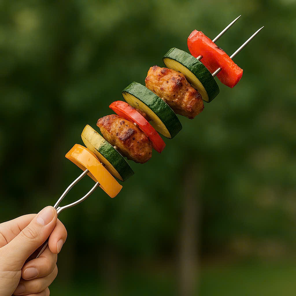 Que xiên thịt nướng ,gà nướng, hải sản nướng bằng inox không rỉ🍢 Que Xiên Nướng Inox 45cm