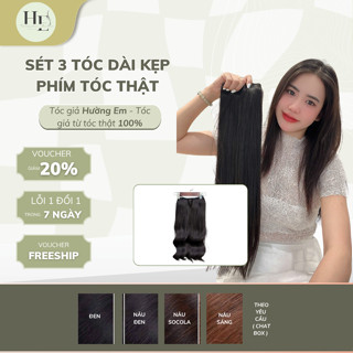  ̣̣̣̣ màu tóc ibox  Sét 3 tóc dài kẹp phím gồm 1 dải 3 kẹp 2 dải 2 kẹp tóc dài TÓC THẬT Tóc giả Hường em MiEHair 