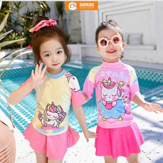 Đồ Bơi Bé Gái Rời Thân Kèm Nón In Hoạ Tiết Đáng Yêu Cho Bé