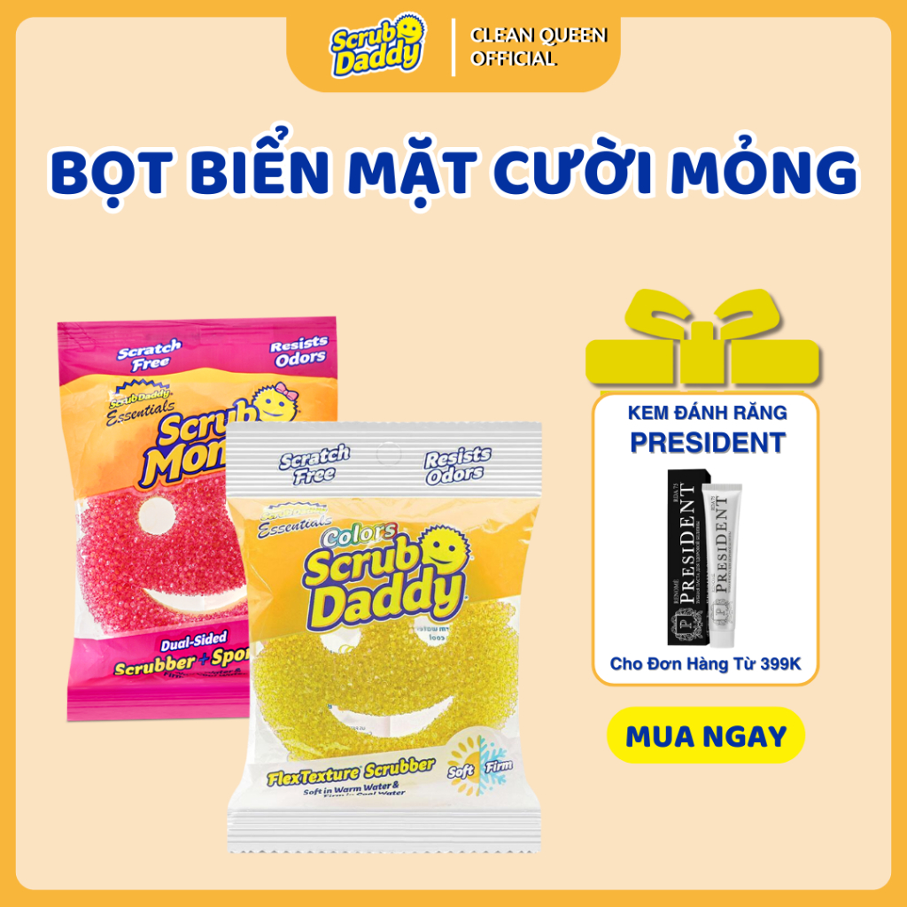[Phiên Bản Essentials] Miếng Rửa Chén Bọt Biển Scrub Mommy Mỏng Hơn