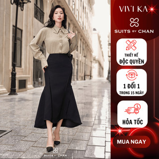  Set đồ công sở nữ Selva Emberly SUITS BY CHAN combo áo sơ mi chân váy dài đi làm nhân viên văn phòng thanh lịch 