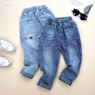   14kg-63kg  Quần jean dài lưng thun vải co giãn mềm đẹp màu xanh vừa và xanh bạc 