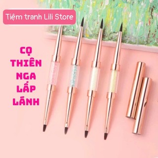   2 đầu cọ  Cọ thiên nga vàng thân bút lấp lánh bút vẽ sơn dầu màu nước acrylic bút vẽ nét 