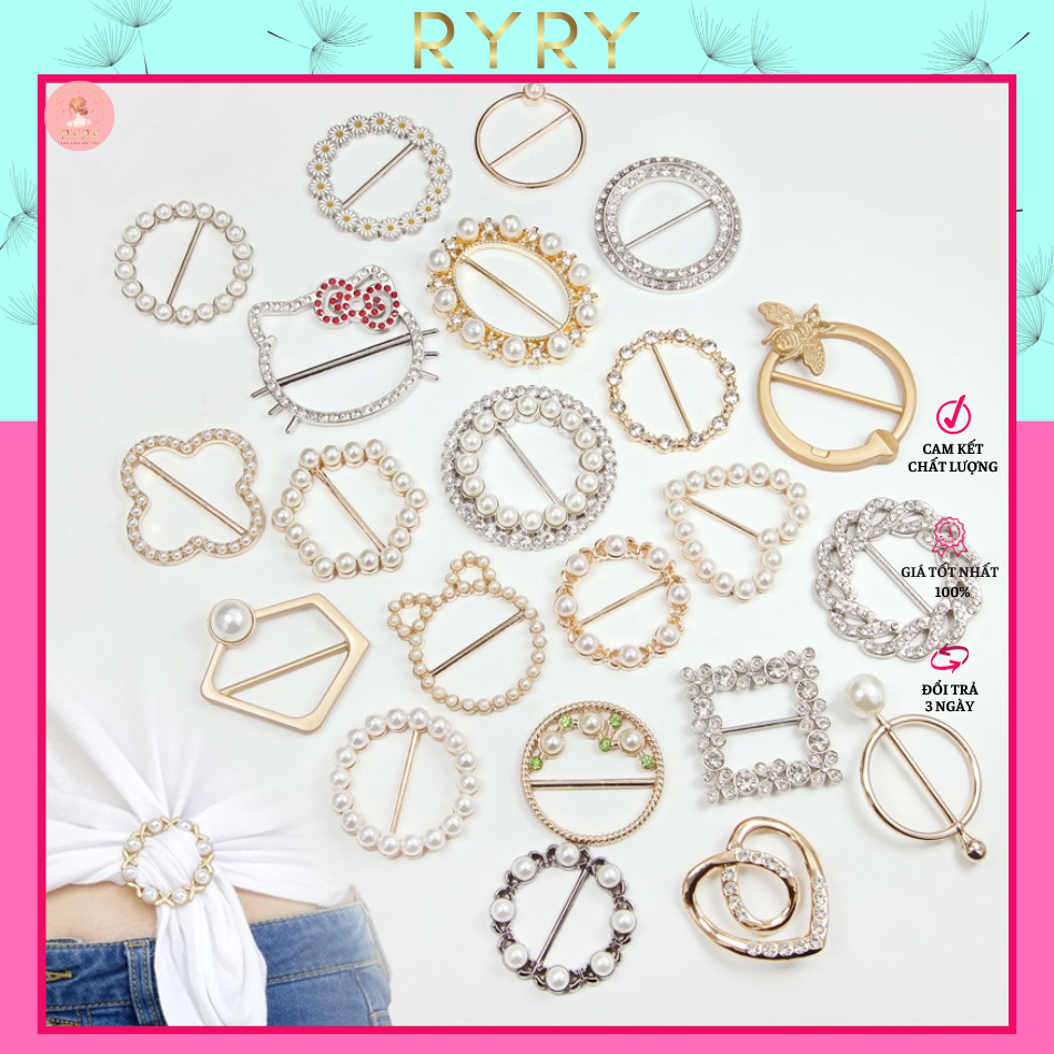 Khuy cài khăn lụa- nút khoen cài áo thắt váy măng tô nữ làm nơ tạo kiểu đa năng- bản dẹp