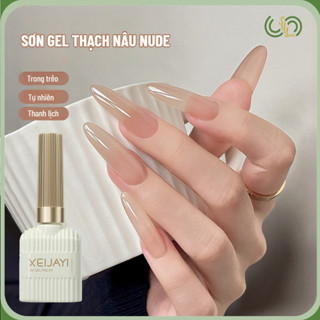 Sơn gel thạch nâu nude, sơn móng tay thạch nude, cafe XEIJAYI