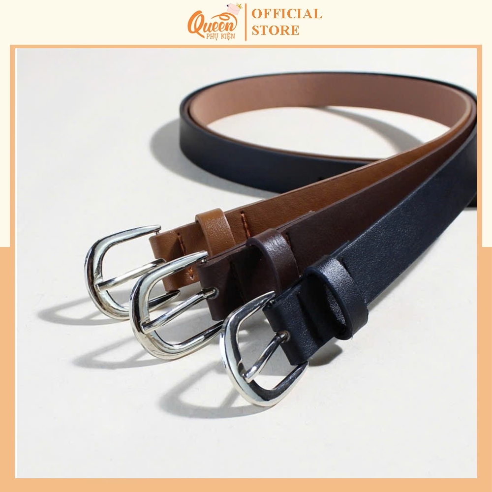 Thắt lưng nữ PK567 Khóa bạc thời trang dây nịt nữ bản 2cm da PU phong cách queen