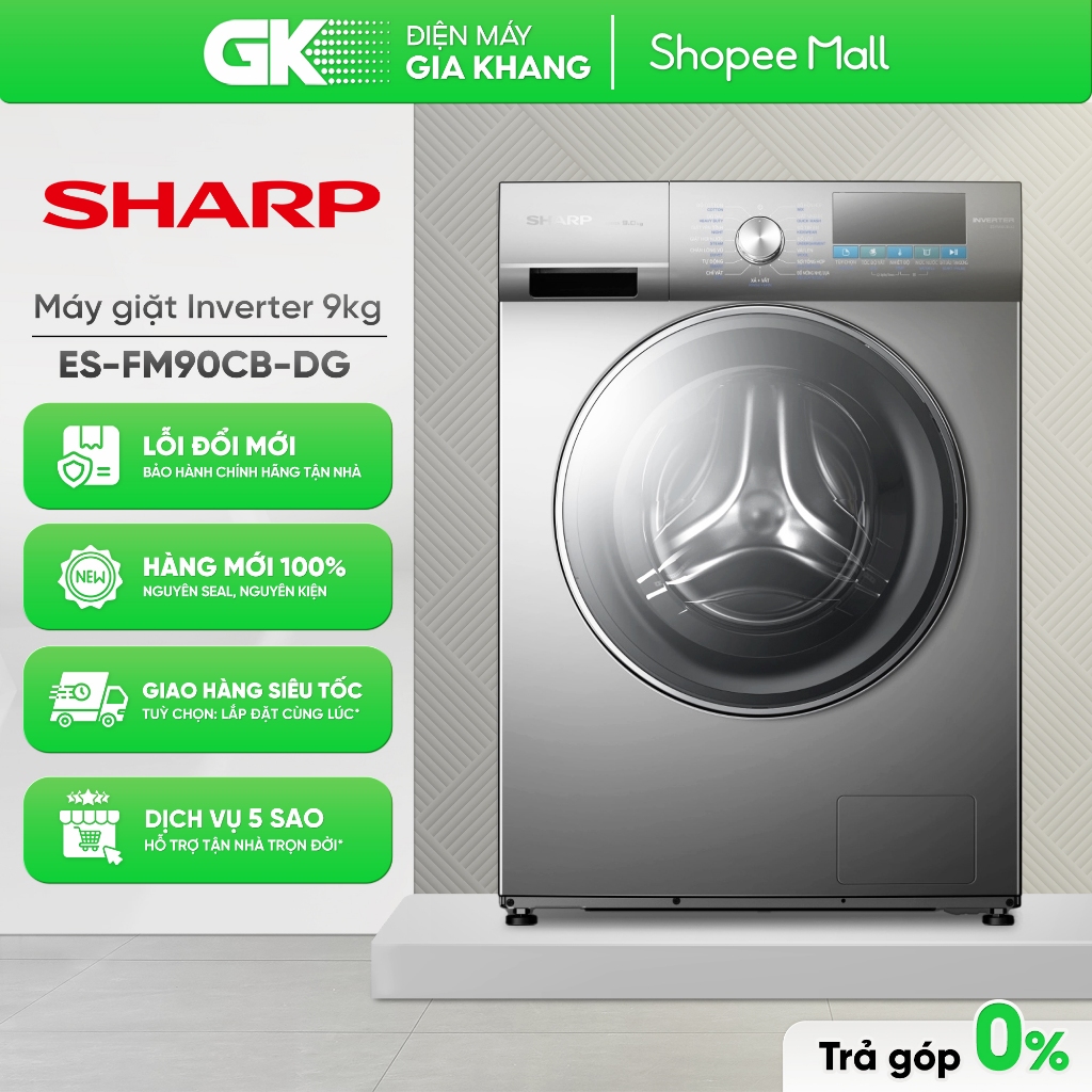 ES-FM90CB-DG / ES-FM110CB-DG - Máy Giặt Sharp Inverter 9 Kg / 11 Kg [Freeship HCM]