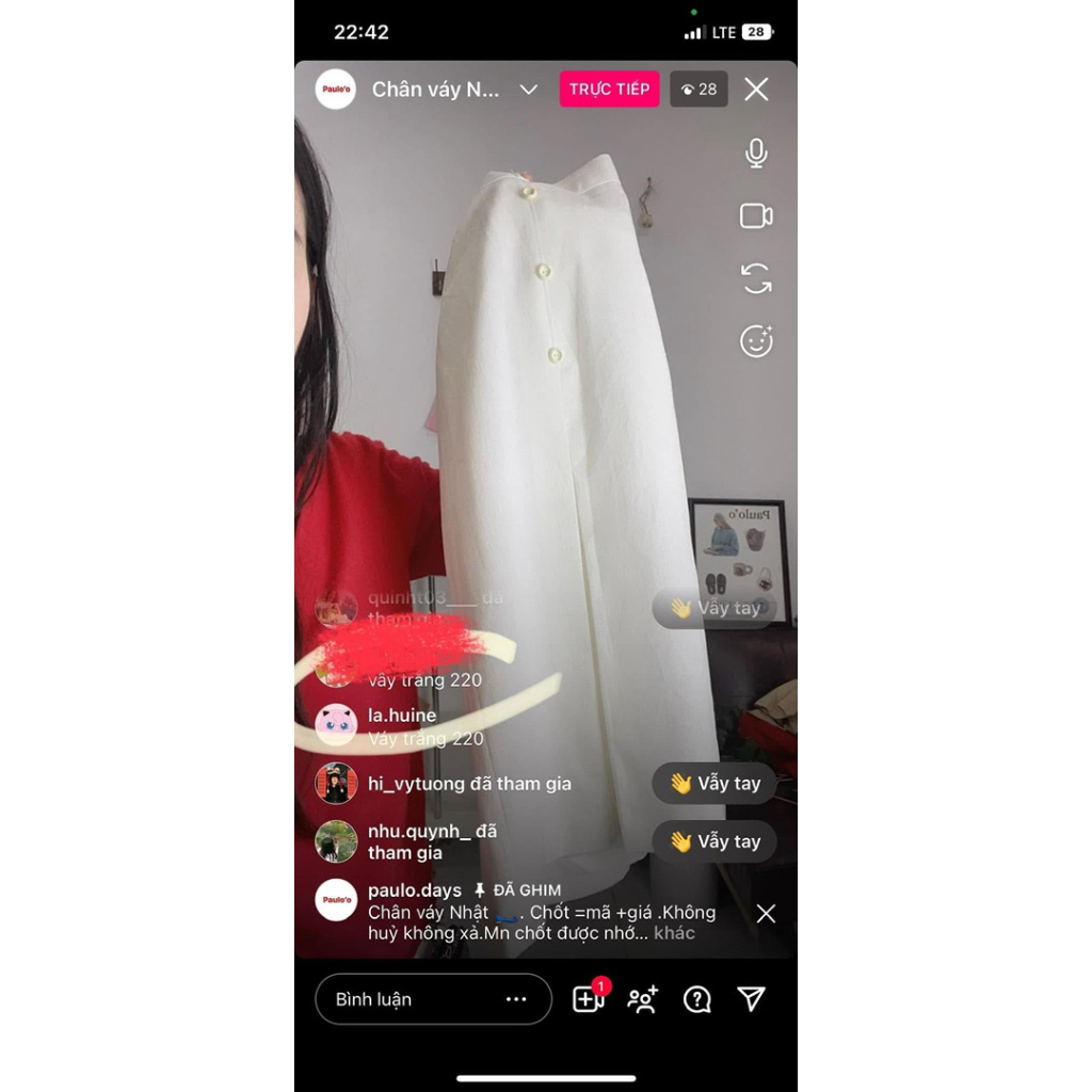 [Pass] Chân váy trắng xếp ly xinh Paulo