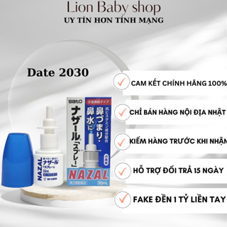 Xịt Xoang Mũi Ngạt Mũi Nazal Sato 30ml Nhật Bản [CHUẨN AUTH] giảm sổ mũi, sạch mũi, xoang