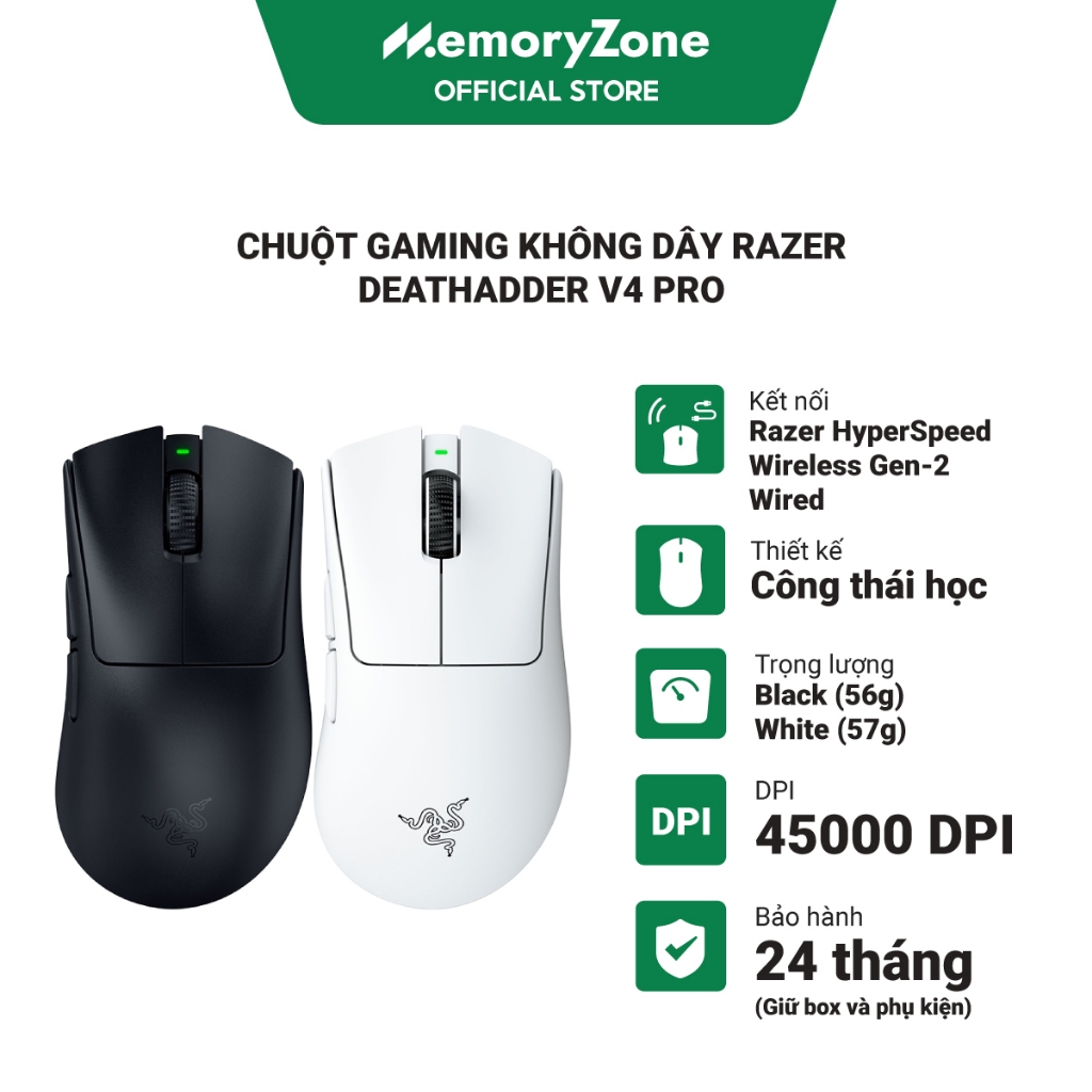 Chuột không dây Razer DeathAdder V4 Pro - Bảo hành 24 tháng | BigBuy360 - bigbuy360.vn