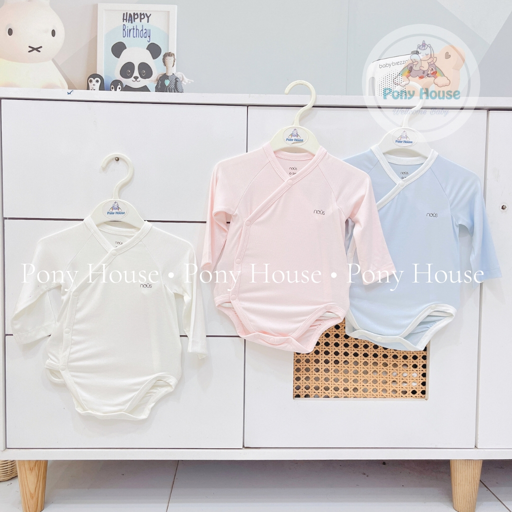 Body Chip Dài Tay Nous / Bodysuit Cài Lệch Dài Tay Siêu Mềm Mại Cho Bé Sơ Sinh/ Newborn/NB