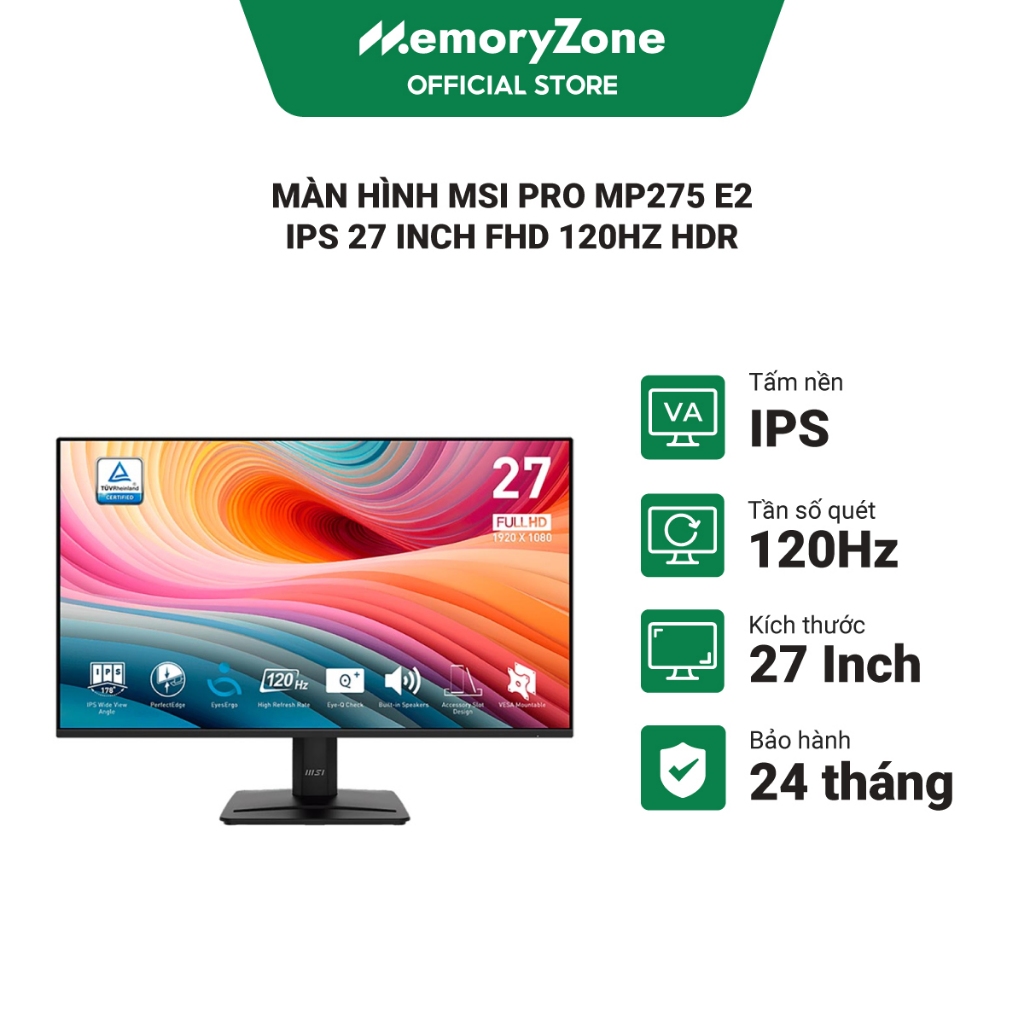 Màn hình MSI PRO MP251 E2 24.5 Inch / MP275 E2 27 Inch IPS 120Hz - Bảo hành 24 tháng
