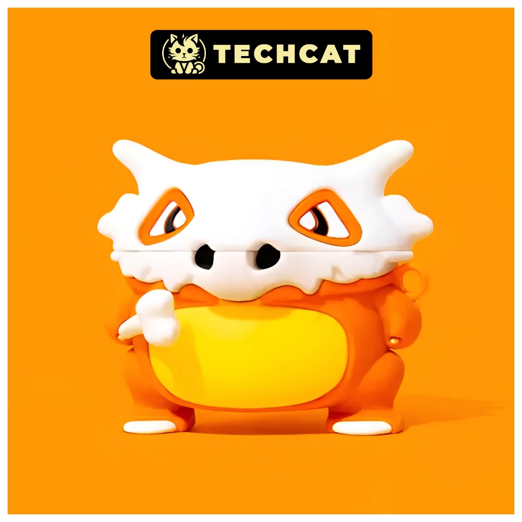 Vỏ ốp Airpod 2 3 4 Pro CUBONE Pokemon kèm móc khóa cao cấp, Case Airpod Cute - TechCat Store