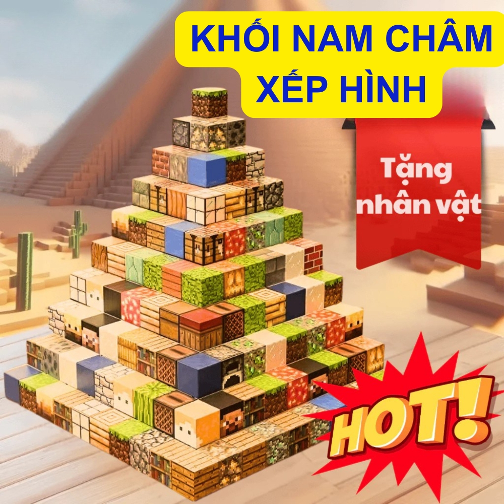 Nam Châm Từ Tính Đồ Chơi Khối Nam Châm Lắp Ráp Xếp Hình Block Vuông Lập Phương 2x2 cm