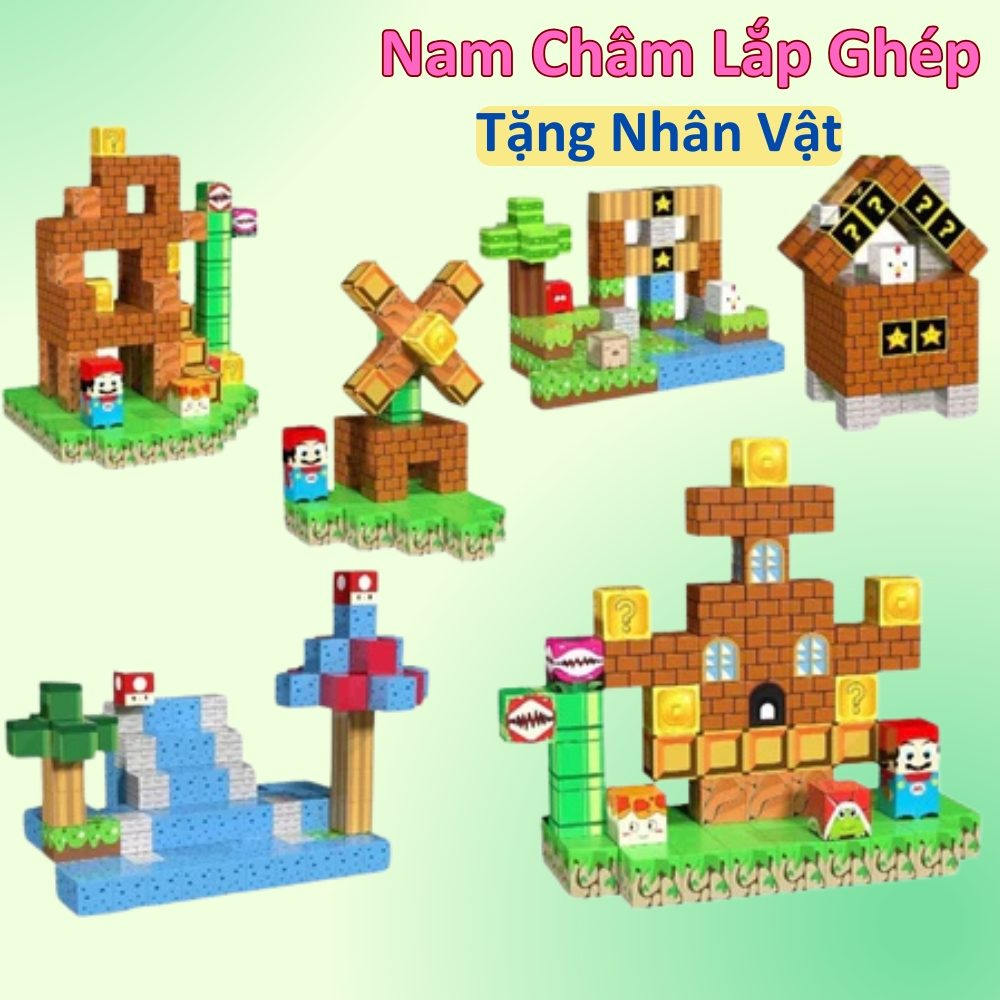 Nam Châm Từ Tính Đồ Chơi Khối Nam Châm Lắp Ráp Xếp Hình 2x2 cm Nhiều Màu Sắc Cao Cấp
