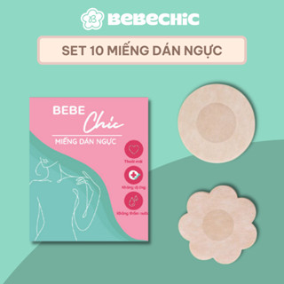  Miếng Dán Ngực Giấy BEBECHIC Hình Tròn Hình Hoa Cao Cấp  Túi 10 Miếng  
