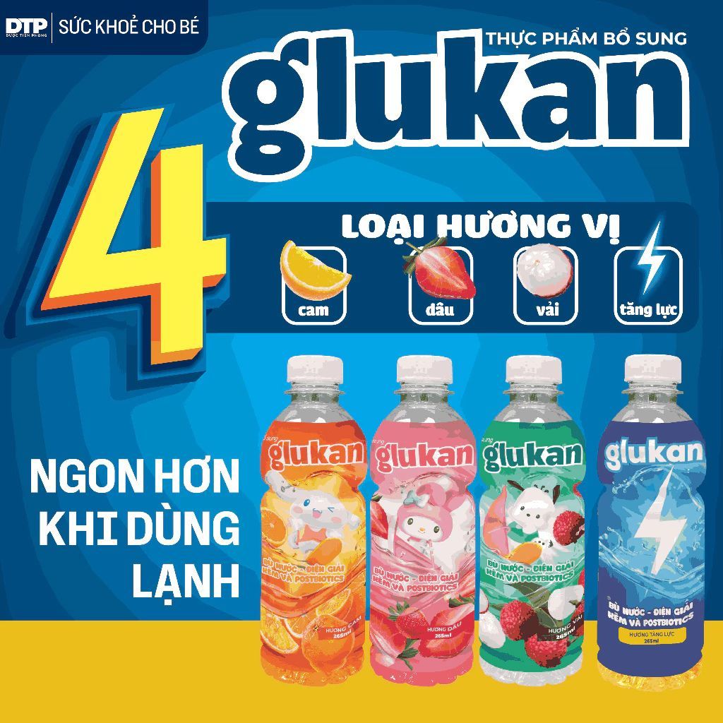 [CHÍNH HÃNG] GLUKAN: BÙ NƯỚC - BỪNG NĂNG LƯỢNG [THỨC UỐNG NGON GIẢI NHIỆT CHO BÉ]