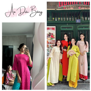 Áo Dài Gấm Dáng xuông Mộc An nhẹ nhàng dễ mặc che khuyết điểm tốt mặc đi mọi nơi
