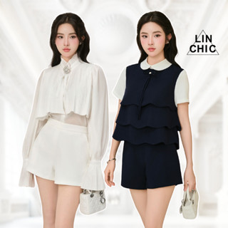 Quần short nữ cạp cao ống rộng, quần đùi ngắn form xòe bồng tôn dáng Linchic QS-N9