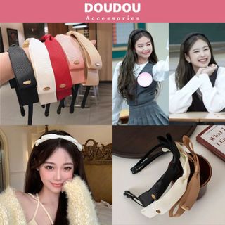  Băng đô cài tóc Doudou Bờm tóc nữ Cài tóc đính nơ Jennie phong cách Hàn Quốc thời trang FG067 