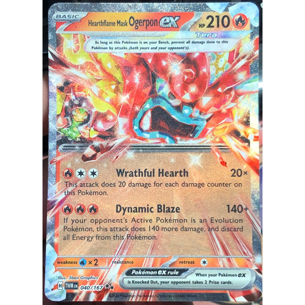[KW2 Pokemon] [EN] Thẻ Hearthflame Mask Ogerpon ex - 040/167 - Ultra Rare