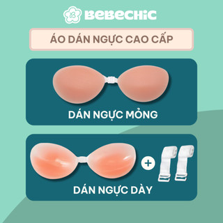 Áo Dán Ngực Silicone Trong Suốt BEBECHIC Cao Cấp Tạo Khe Nâng Ngực, Cài Trước Chắc Chắn