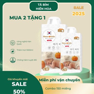   MUA 2 TẶNG 1  Bỉm hanakids combo 150 miếng sản xuất theo công nghệ Hàn chống hăm cho bé size từ 4-28kg 