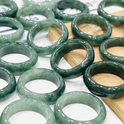 Nhẫn Cẩm Thạch Xanh Rêu Type A Bảng Dày Tinh Tế - Ngọc Trai Trường Thịnh