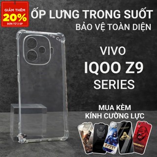Ốp lưng iQoo Z9 Turbo, Z9 5G, Z9x, Z9 Lite/Plus Cowcase trơn trong suốt | Ốp điện thoại Vivo dẻo bảo vệ camera toàn diện