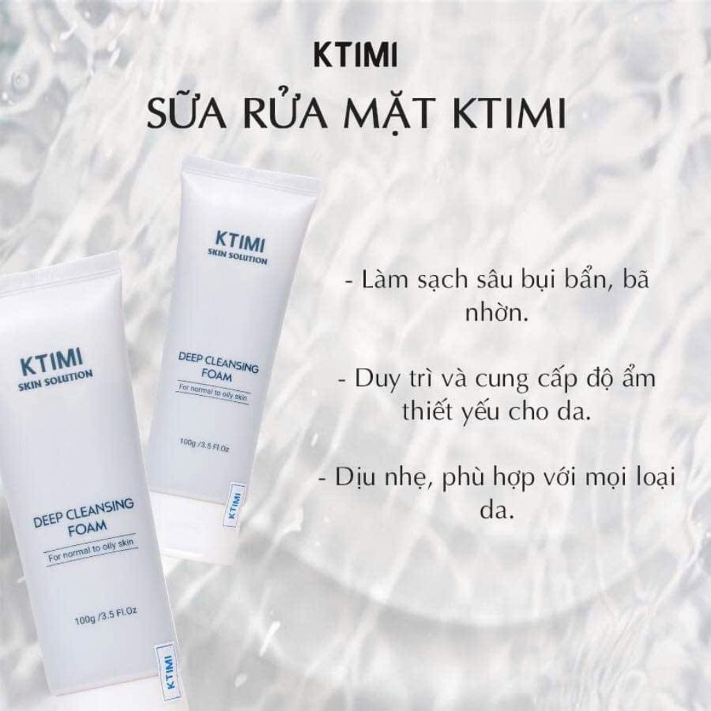 SỮA RỦA MẶT KTIMI LÀM SẠCH SÂU, DỊU NHẸ VỚI MỌI LOẠI DA