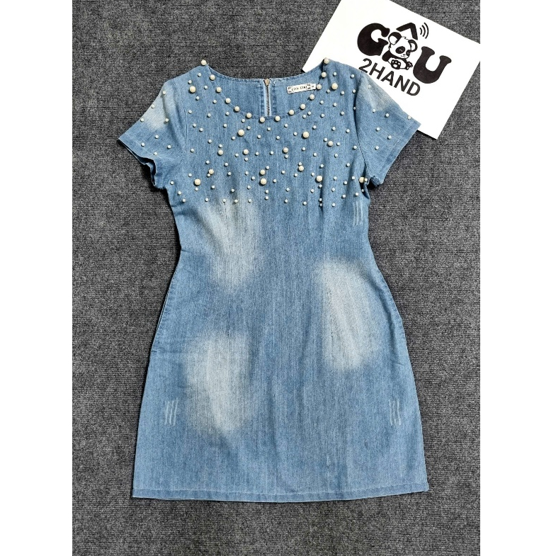 2hand-váy jean đính hạt 2hand hàng tuyển loại 1