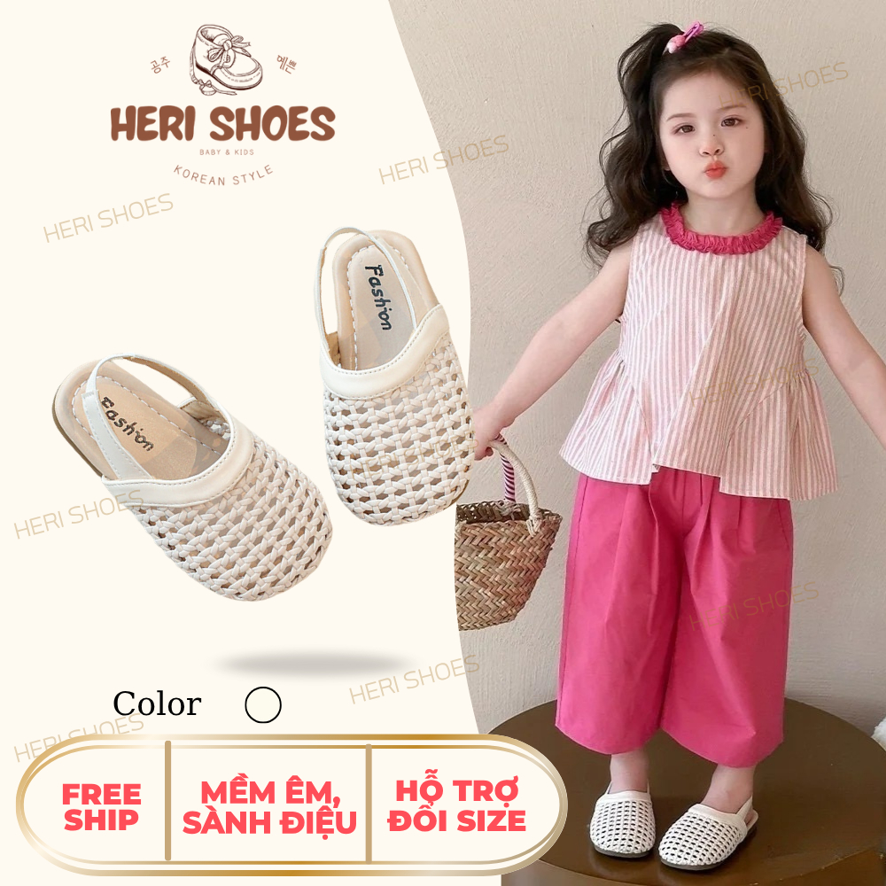 [Sẵn-Hỗ trợ đổi size] Sandal Bé Gái Đi Chơi Siêu Xinh - Dép Rọ Quai Chun Mềm Cho Bé Gái 2 đến 7 Tuổi Mẫu Mới Mùa Hè 2026