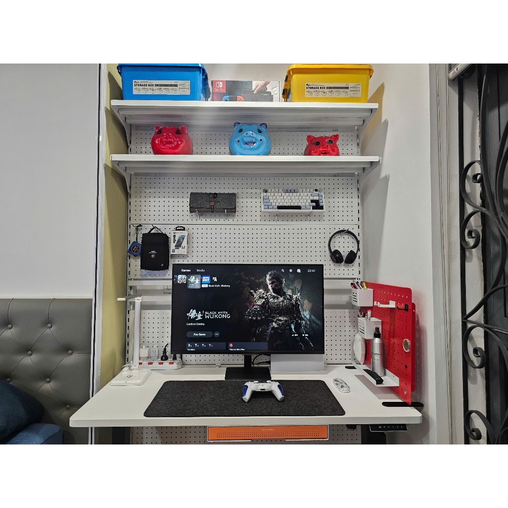 Kệ để phía trước bàn học, bàn làm việc ( Cao 1m8 x Rộng 40cm x 2 tầng x 10 móc ) - KHÔNG GỒM BÀN