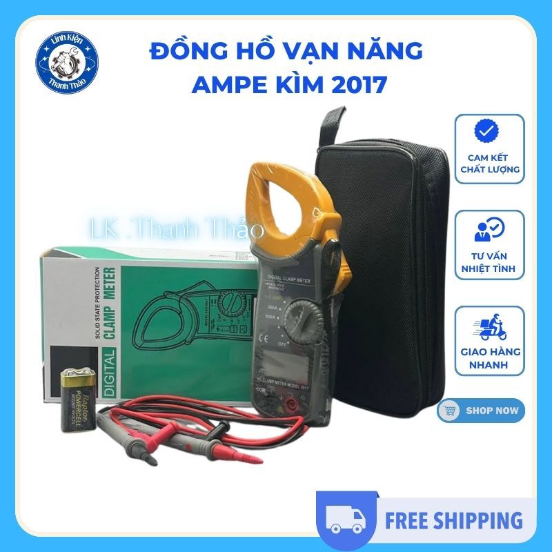 Đồng Hồ Vạn Năng Ampe Kìm 2017 ,Đo Dòng AC/DC, Đo Áp, Điện Trở