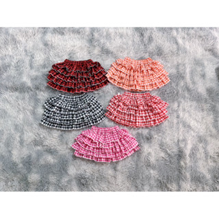 Chân váy 5 tầng karo bồng bềnh có quần trong cho bé gái