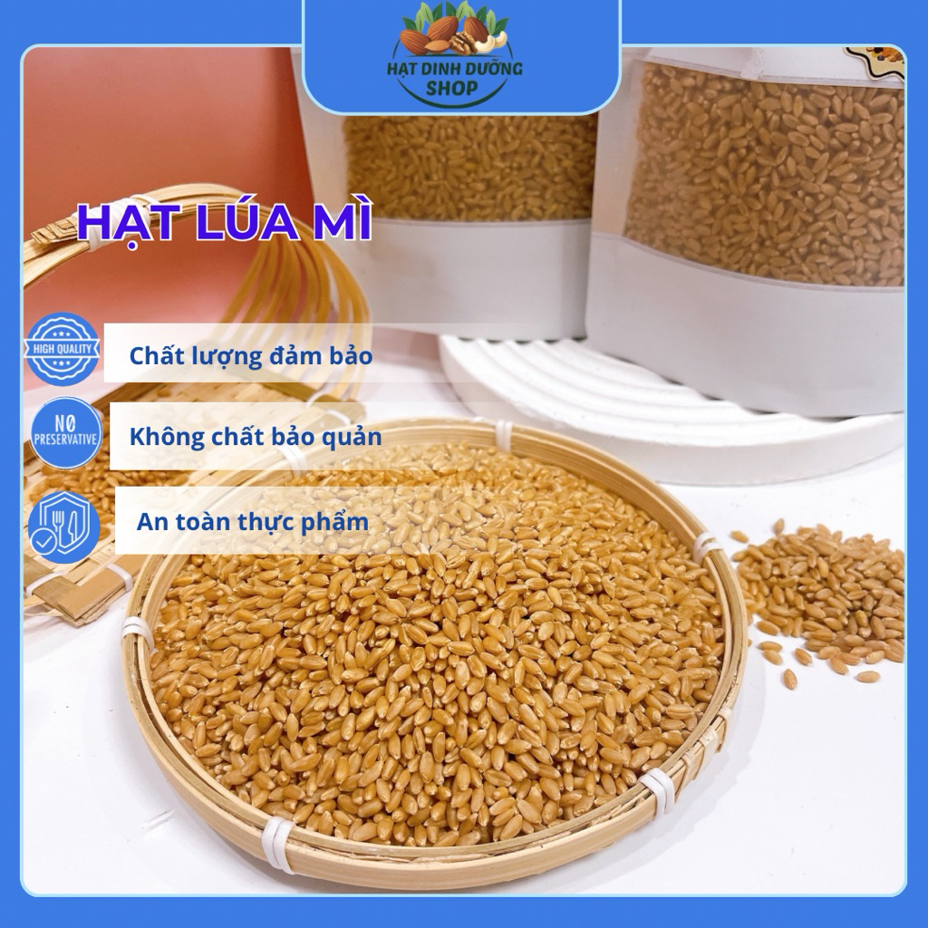 1Kg Hạt Lúa Mì Đã Tách Vỏ dùng làm sữa, ngũ cốc, bánh mì, nấu cháo