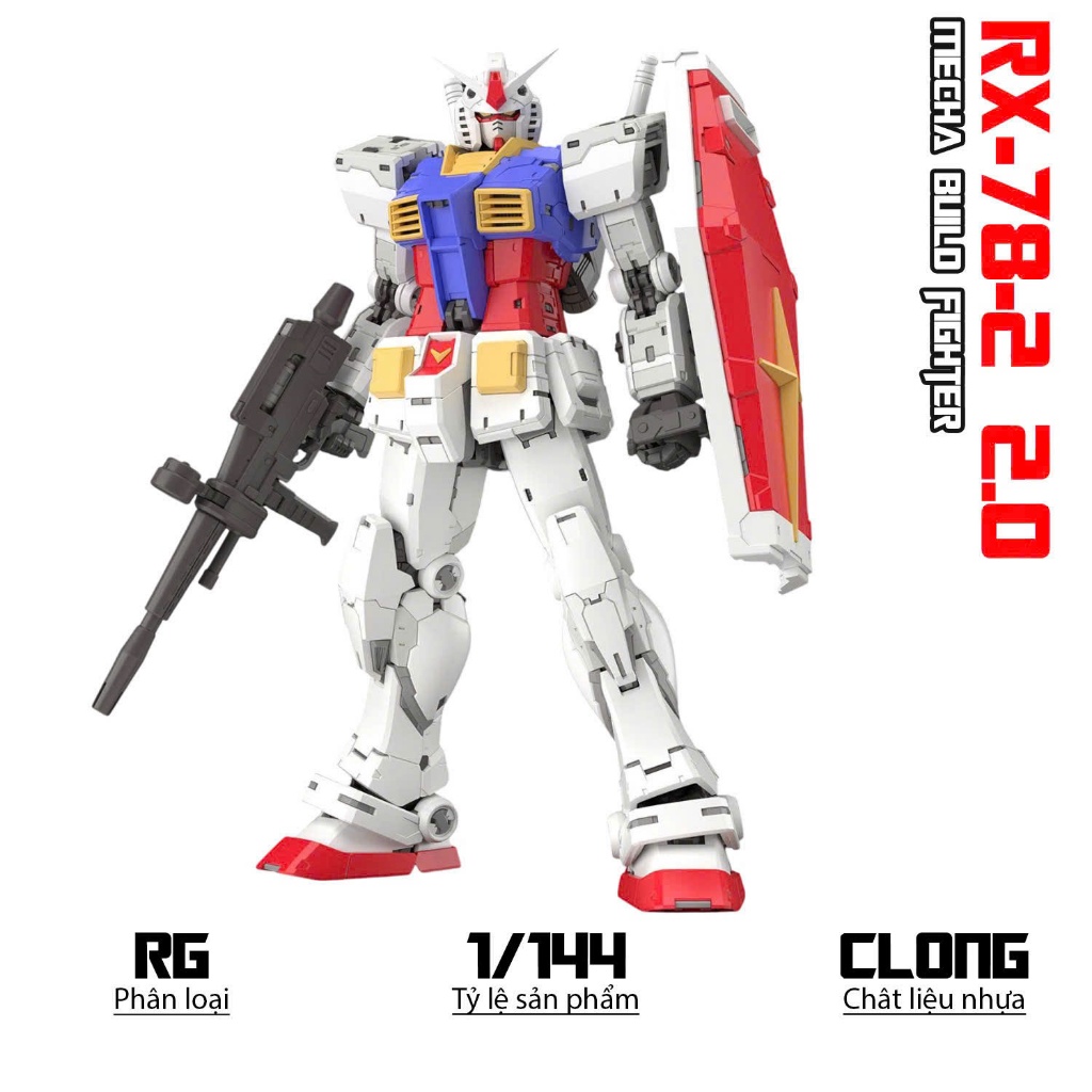 Mô hình RG Changlong RX-78-2 2.0, 1/144 Mecha, Đồ chơi lắp ráp nhựa
