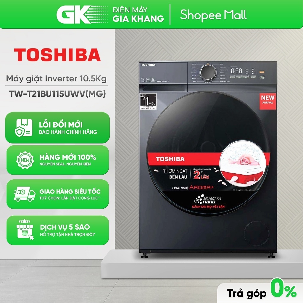 TW-T21BU105UWV(MG) | TW-T21BU115UWV(MG) | TW-T21BU140UWV(MG) Máy Giặt Inverter Toshiba [Freeship HCM]