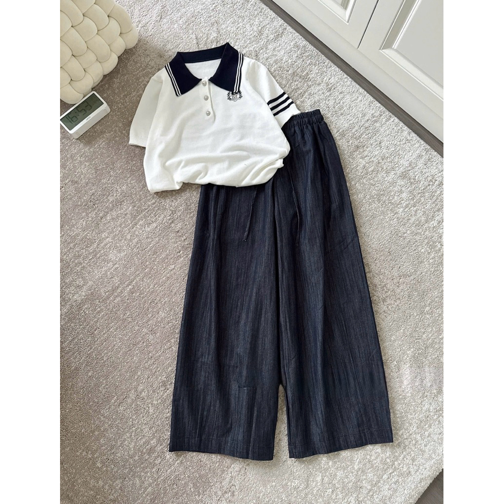 (Hàng QC L1) Quần jean xanh đậm Hari ống suông rộng dáng đứng phom rộng Q2117 | BigBuy360 - bigbuy360.vn