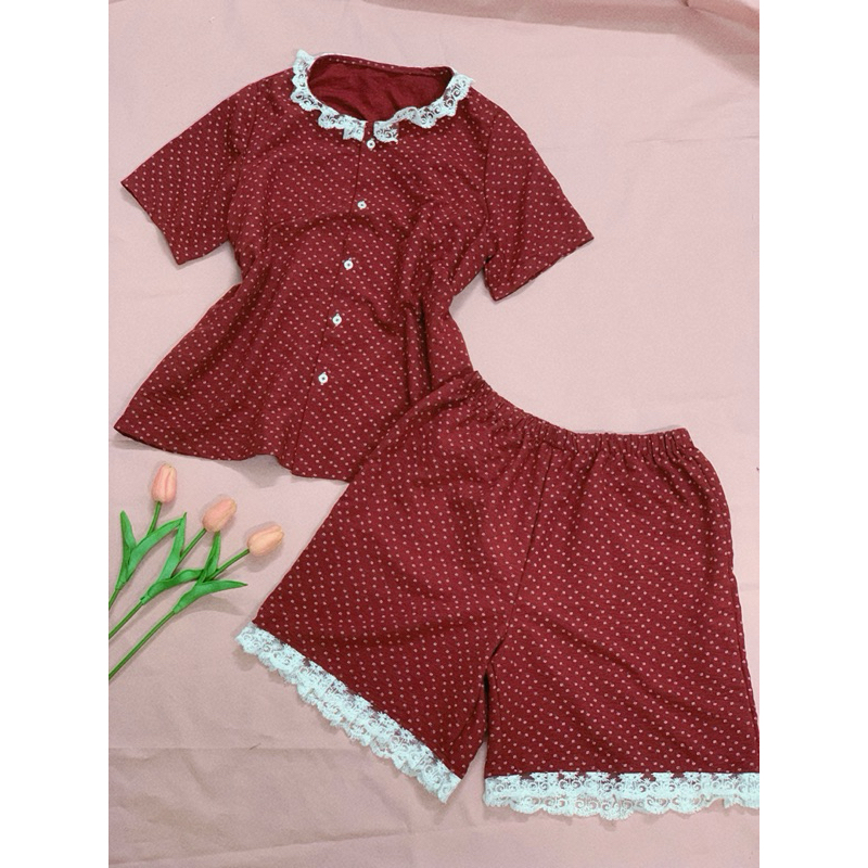 Bộ đồ ngủ  đồ mặc nhà chất đũi Hàn