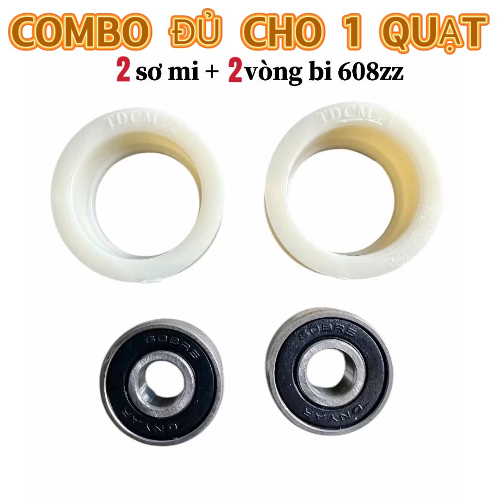 [ combo 2 sơmi V3 + 2 bạc đạn 608 chạy quạt máy . chịu nhiệt tốt, hàng đẹp, chất lượng gía rẻ