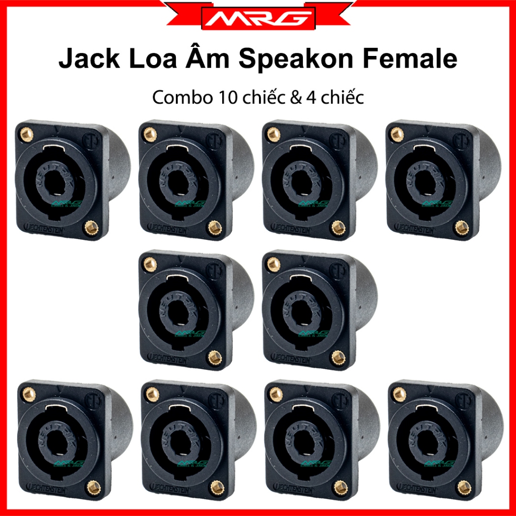 Giắc Cắm Loa Newtrick Âm combo 10 chiếc và 4 chiếc (speakon female), trạm loa bệ cắm jack loa. J-SPF