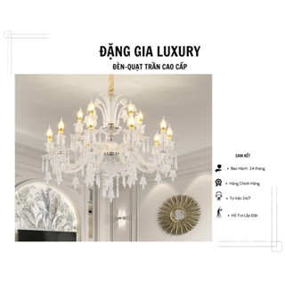 Đèn chùm pha lê BACCARAT kiểu dáng mới sang trọng | Đèn chùm thả trần dành cho phòng khách - biệt thự - khách sạn