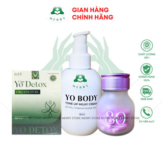 Bộ Kem Dưỡng Da Nâng Tone Đa Tầng Yo Body, Viên Uống Trắng Da Yo White 80 và Yo Detox Thanh lọc cơ thể Chính Hãng B.O.T