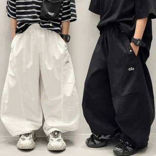  Quần gió nhăn ống rộng cạp chun cho bé trai và bé gái quần gió nhăn kiểu dáng thể thao unisex_D39 