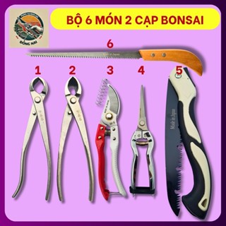 Cạp tròn bonsai Nhật Bản – kìm cạp cây cảnh, kéo cắt tỉa cành, cưa gỗ cầm tay, bộ đầy đủ 6 món SK5